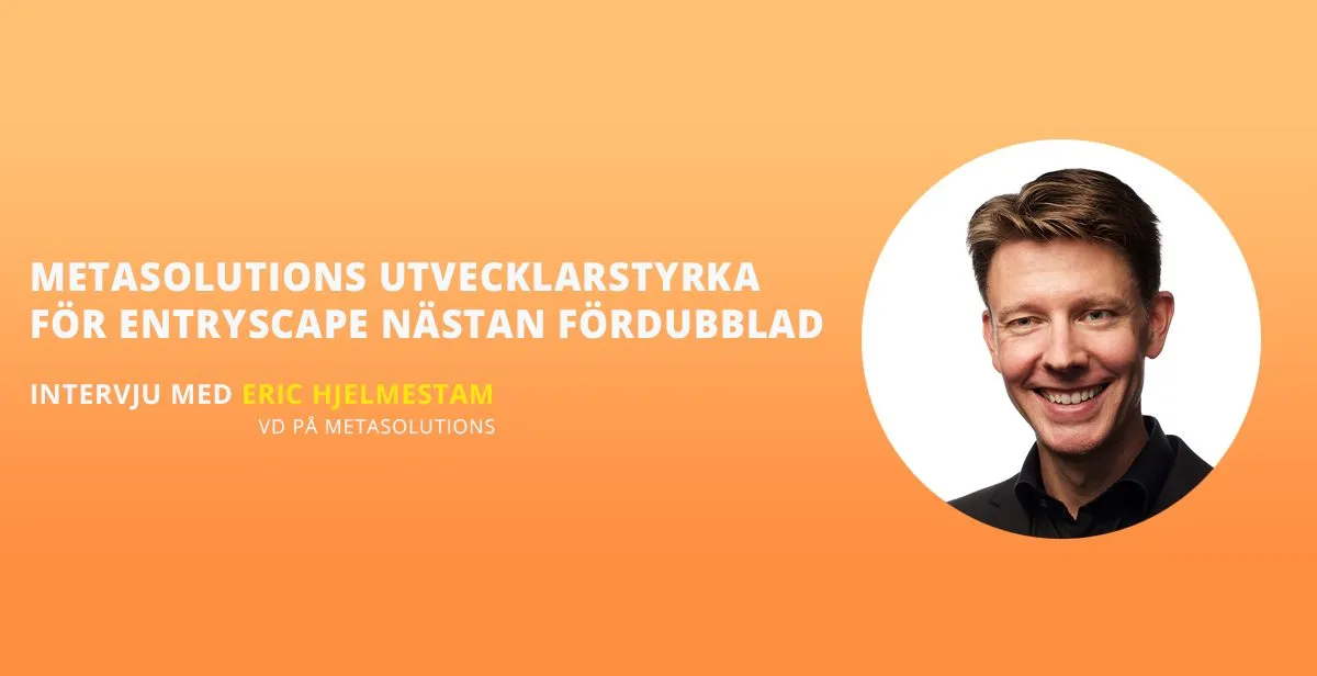MetaSolutions utvecklarstyrka för EntryScape nästan fördubblad.